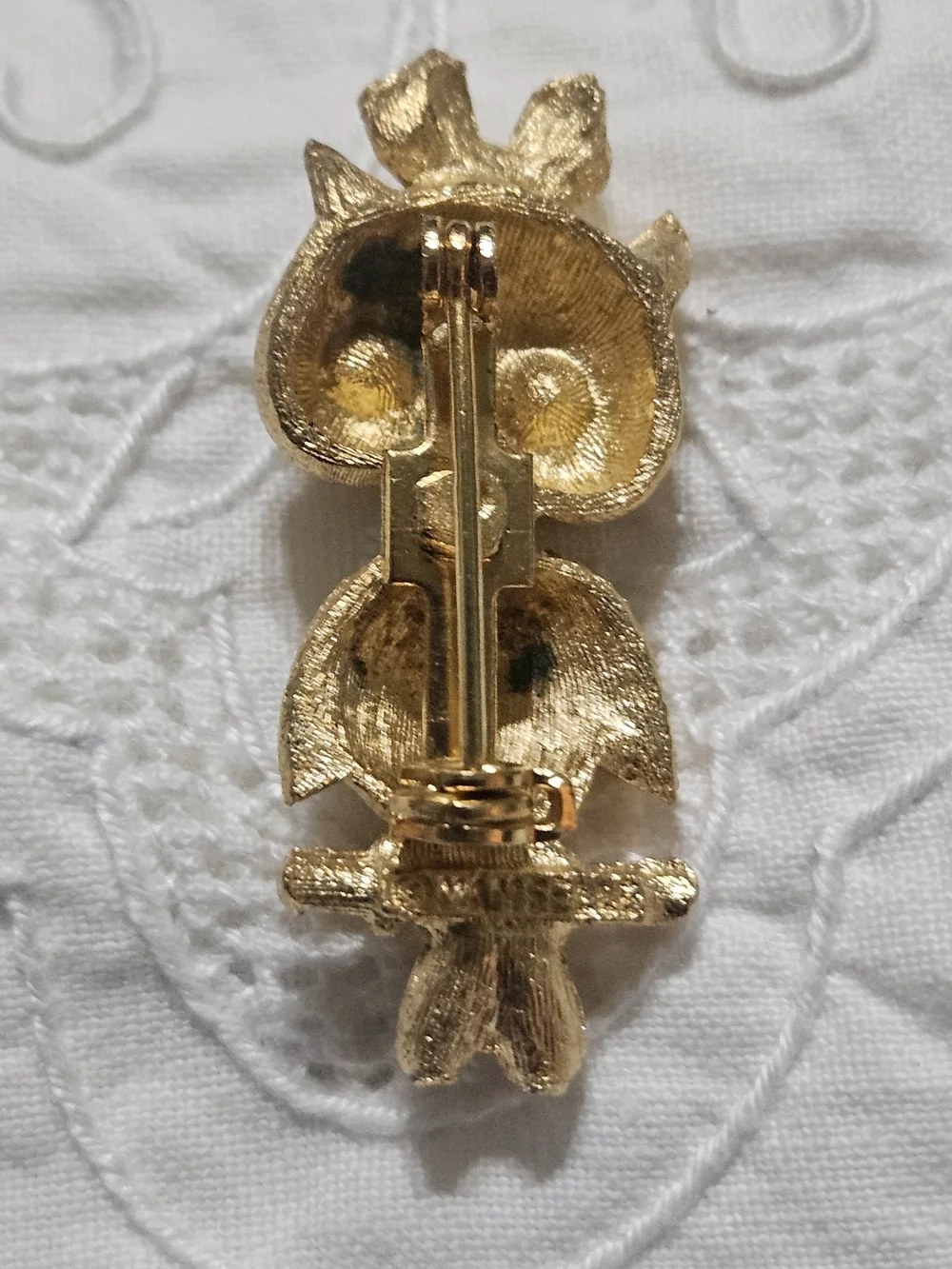 Mamselle Owl Brooch Costume Jewelry